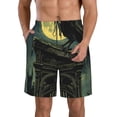 thumbnail image 1 of Balery MoonNight Sky Crow Traje de Baño Estilo Hawaiano para Hombre, Shorts de Secado Rápido con Bolsillos-Small, 1 of 6