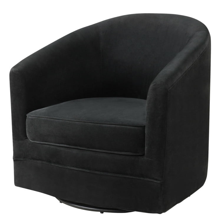 Finihen Modern Assembly Accent Chair, Assembly Accent Chair with 360-Degree Swivel Metal Base, for Living Room, Bedroom, Black Finihen Modern Assembly Accent Chair, Assembly Accent Chair with 360-Degree Swivel Metal Base, for Living Room, Bedroom, Black