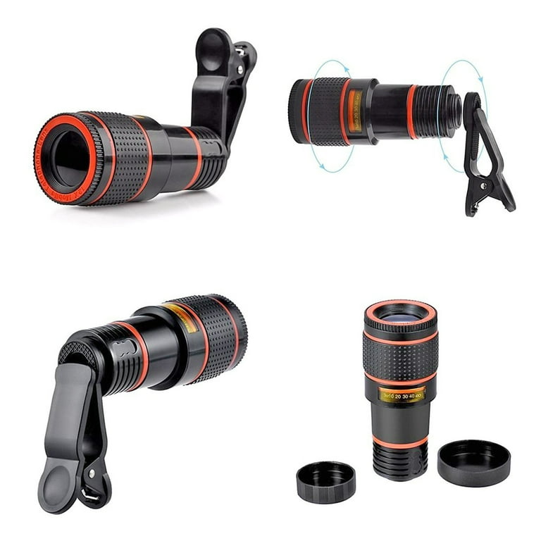 14€59 sur Clip-on objectif de caméra de zoom optique HD 12x télescope pour téléphone  portable universel - Télescope - Achat & prix