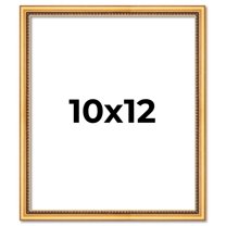 10x12 Frame Beaded Gold Solid Wood Picture Frame | 0.75 Inches Moulding Width | Liscio Oro