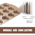 thumbnail image 3 of Nonstick Muffin & Cupcake Pan Set (2 Pack) - 12 Cup Regular + 24 Cup Mini Muffin Tins | Heavy Duty Gold Carbon Steel, Rust-Resistant, Easy Release, 3 of 8