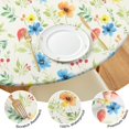 thumbnail image 4 of Pioneer Flower Floral Print Pattern Round Fitted Tablecloth with Elastic Edge, Waterproof Dining Table Cover for Indoor Outdoor Camping and Daily Use, 4 of 6