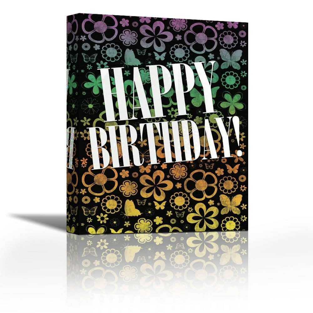 Happy Birthday Contemporary Fine Art Giclee on Canvas Gallery Wrap