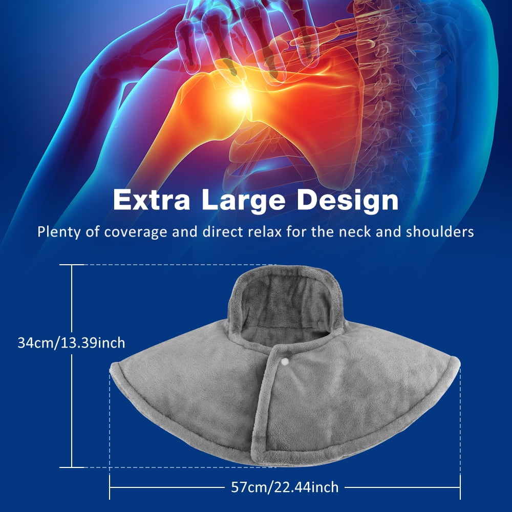 Heating Pad for Neck, Electric Heated Wrap with 4 Timing Settings, Electric Weighted Heating Pad with 9 Heat Setting, Auto Shut Off Hot Heated Pad with LCD Display, Machine Washable