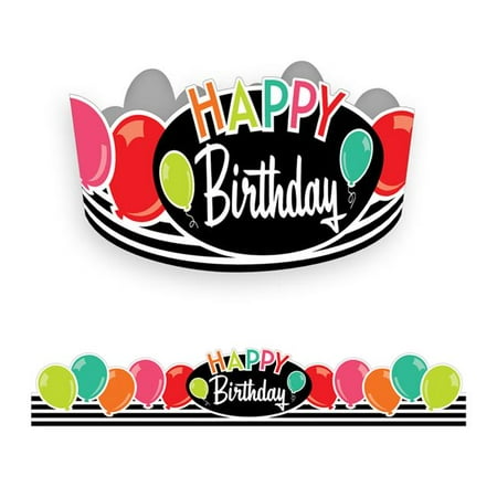 Black  White & Stylish Brights Birthday Crowns  Pack of 30