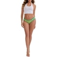 thumbnail image 2 of INSPIRE CHIC Women's Colorful Striped Underwear Low-Waisted Double Layer Comfortable Breathable Briefs L Green, 2 of 5