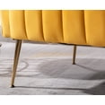 thumbnail image 5 of Guyou Velvet Accent Chair, Modern Upholstered Wingback Armchair with Metal Legs and Pillows, Comfy Single Sofa Chair Lounge Chair for Living Room Bedroom Study, Yellow, 5 of 8