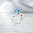 thumbnail image 4 of Gem Stone King 2.50 Ct Emerald Cut Swiss Blue Topaz 10K White Gold Ring, 4 of 4