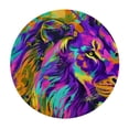 thumbnail image 4 of WYYP Lion Psychedelic Art Round Tablecloth - Full Width Single-Sided Printing 100% Polyester Fiber with Elastic Edge White, 4 of 8