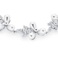 thumbnail image 2 of Bling Jewelry Womens White Cultured Freshwater Pearl Strand Bracelet Multi Flowers Leaf Motif 7 Inch Silver Plated, 2 of 5
