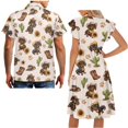 thumbnail image 5 of Uorisanigo Pink Heart Matching Couple Outfits Cactus Sunflower Short Sleeve Shirt for Men Hawaiian Shirts and Women's V-neck Dress A-Line Summer Beach Dresses Size S, 5 of 7