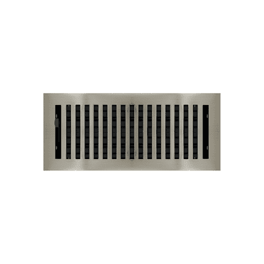 4" x 10" Brushed Nickel Contemporary Style Floor Register - Decorative Vent Cover