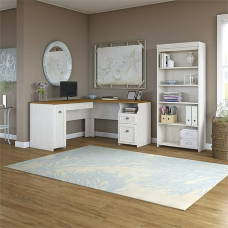 - Bush Fairview 2 Piece Office Set in Antique White