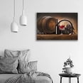 thumbnail image 3 of HFDF Canvas Print Wall Art Red Wine with Bottle, Barrel and Grapes Drinks Cocktails Modern Art Chic Scenic Multicolor Ultra for Living Room, Bedroom, Office - 18x12inch Framed, 3 of 4