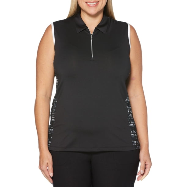 Callaway Women's Â¼ Zip Sleeveless Floral Printed Golf Polo Extended