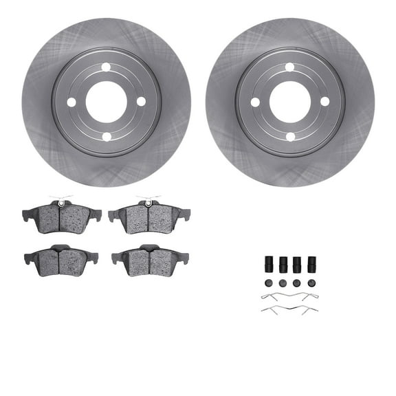 Dynamic Friction Company Rear Brake Rotors with 5000 Advanced Brake Pads includes Hardware 6512-99819