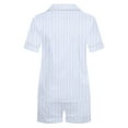 thumbnail image 6 of SwiftWear Women'S Chic Striped Short-Sleeve Pajama Set - Summer Pajamas Set 2 Piece Soft Breathable, Stretchy & Elegant for Bedroom, Lounge, 6 of 7