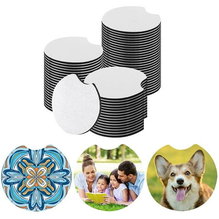 

Sublimation Blanks Products Sublimation Car Cup Coasters Blanks Mat for DIY Car Cup Coasters Painting Accessorie 15Pcs