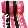 thumbnail image 4 of Pom-Pom, Tassel Trim and Ribbon Pack, 16 Yards, Hot Pink and Black by Gwen Studios, 4 of 6