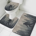thumbnail image 5 of Forest Bigfoot Bathroom Rugs Set Vintage Sasquatch Animal Silhouette Foggy Dark Forest Plant Non Slip Absorbent Bath Mats 3 Piece Set Bathroom Rug, U-Shaped Floor Mat, Toilet Seat Cover Small Size, 5 of 9