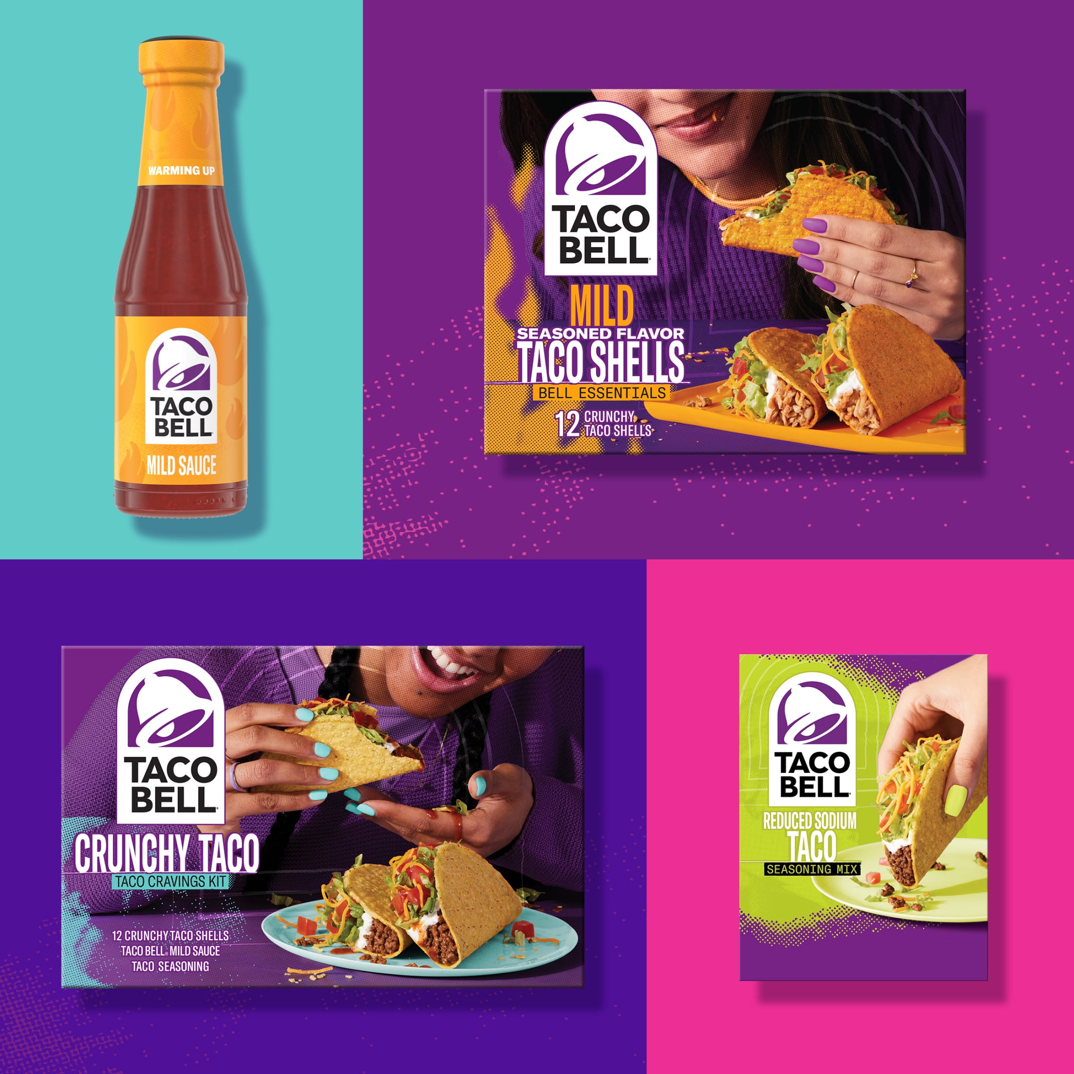 (6 pack) Taco Bell Reduced Sodium Taco Seasoning Mix with 25% Less Sodium, 1 oz Packet
