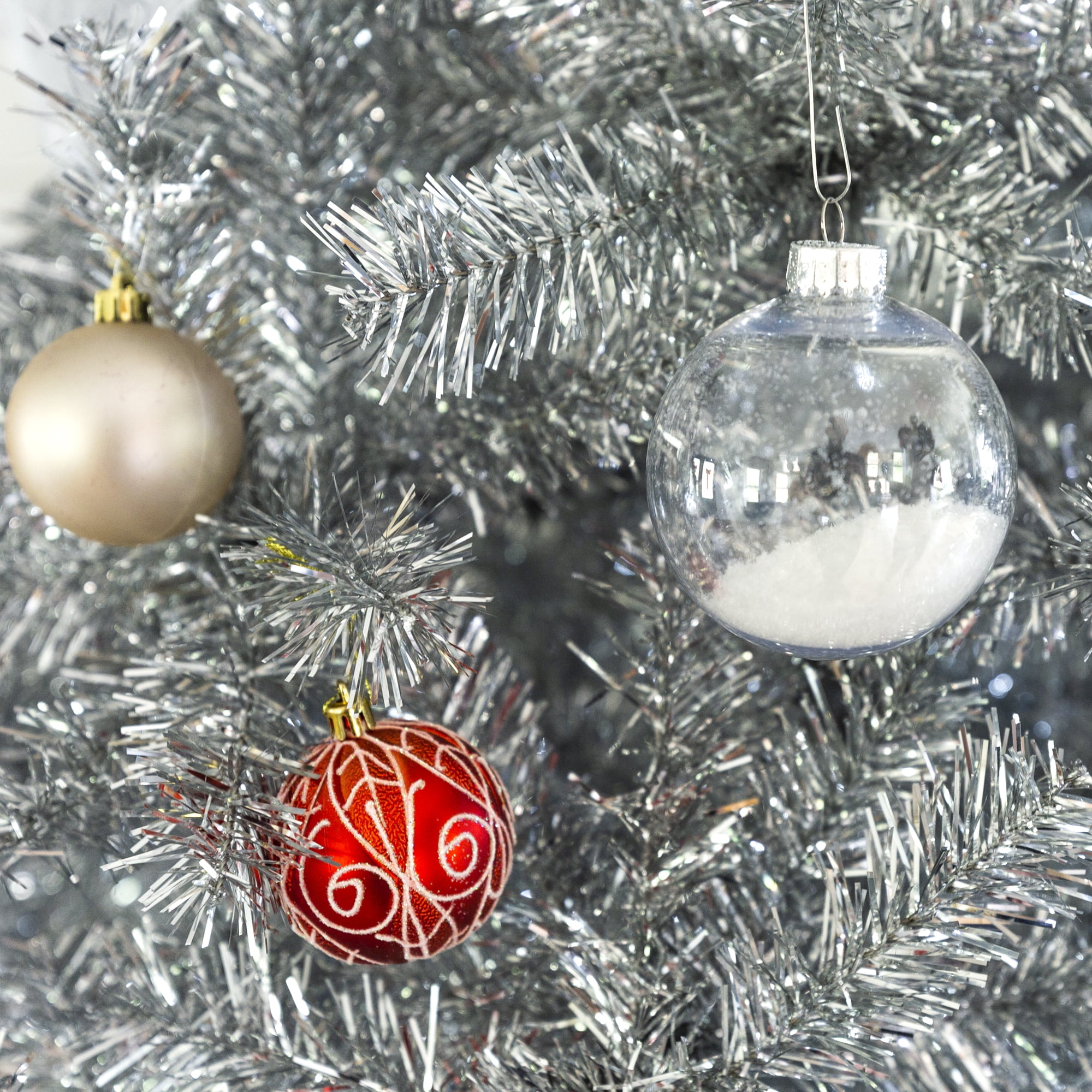 Best Choice Products 6ft Artificial Silver Tinsel Christmas Tree Holiday Decoration W 1 477 Branch Tips Stand Walmart Com Walmart Com