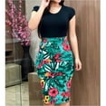 thumbnail image 1 of Robe de Soirée Aguichant pour Femmes Grande Taille, Robe Mini à Manches Courtes Imprimée de Fleurs, 1 of 3