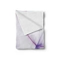 thumbnail image 2 of Spires Soft Flannel Fleece Throw Blanket, Unique and Modern Illustration of Digital Odd Bizarre Twisty Lines Design Print, Cozy Plush for Indoor and Outdoor Use, 50" x 60", Purple White, by Ambesonne, 2 of 5