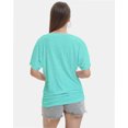 thumbnail image 3 of Womens Short Sleeve V Neck Dolman Tops with Side Shirring Loose Fit Shirts, 3 of 4