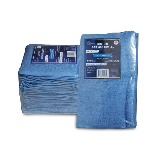 COTTON HOMES Multipurpose Kitchen Bar Mop Towels Pack- 14x17 Inch - Eco Friendly Regenerated Cotton-Commercial Grade, Multi-Purpose Cleaning Wiping Towels- 100% Cotton Absorbent Towels…