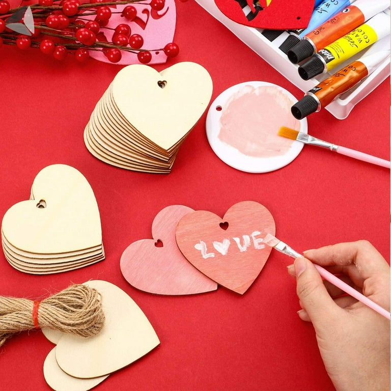 Unfinished Wooden Ornaments 6 Shapes Christmas Wood Predrilled Wood Circles  Shapes to Paint Crafts for Holiday Hanging Decorations, 30 Pcs, 3.5