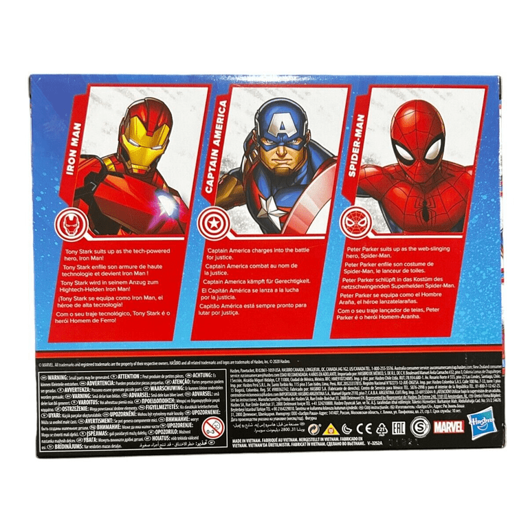 Hasbro Marvel 3-Pack: Iron Man, Spider-Man, Captain America Action