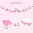 thumbnail image 3 of Lssam Valentine's Day Garland Farmhouse Style with Felt Heart and Wood Bead Banner for Mantel Decor in Neutral Holiday Party Colors (Heart Pink), 3 of 7
