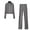 Gray, variant on yillto Women Tracksuit Set Zip up Stand Collared Coat and Elastic Waist Loose Fitting Pants 2 Piece