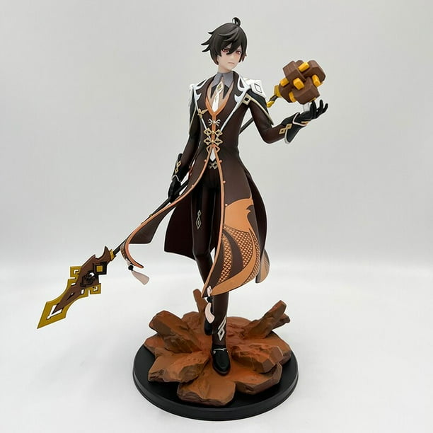 Figura de acción Genshin Impact Zhongli de 28cm, modelo de colección de figuras de acción Genshin Impact Klee Hu Tao/Paimon, regalo de juguete Gong Bohan LED