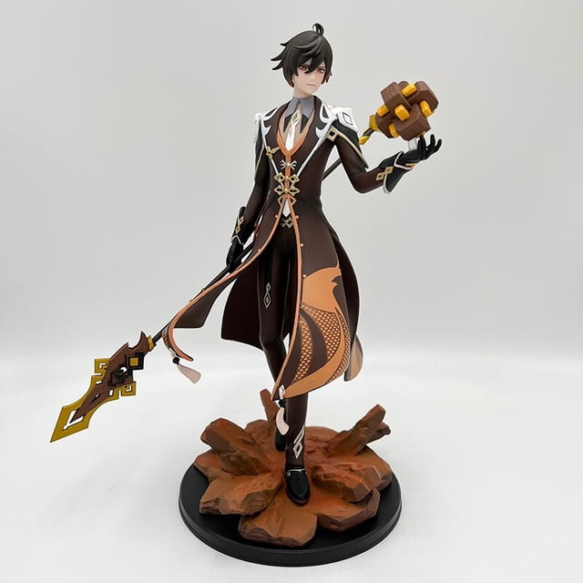 Figura de acción Genshin Impact Zhongli de 28cm, modelo de colección de figuras de acción Genshin Impact Klee Hu Tao/Paimon, regalo de juguete Gong Bohan LED