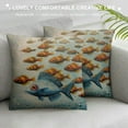 thumbnail image 3 of ONETECH Many Fishes Think Differently Against The Current Fish Contrast Group Throw Pillow Covers Pillowcases  Home Pillow Protector for Men Women, 3 of 5