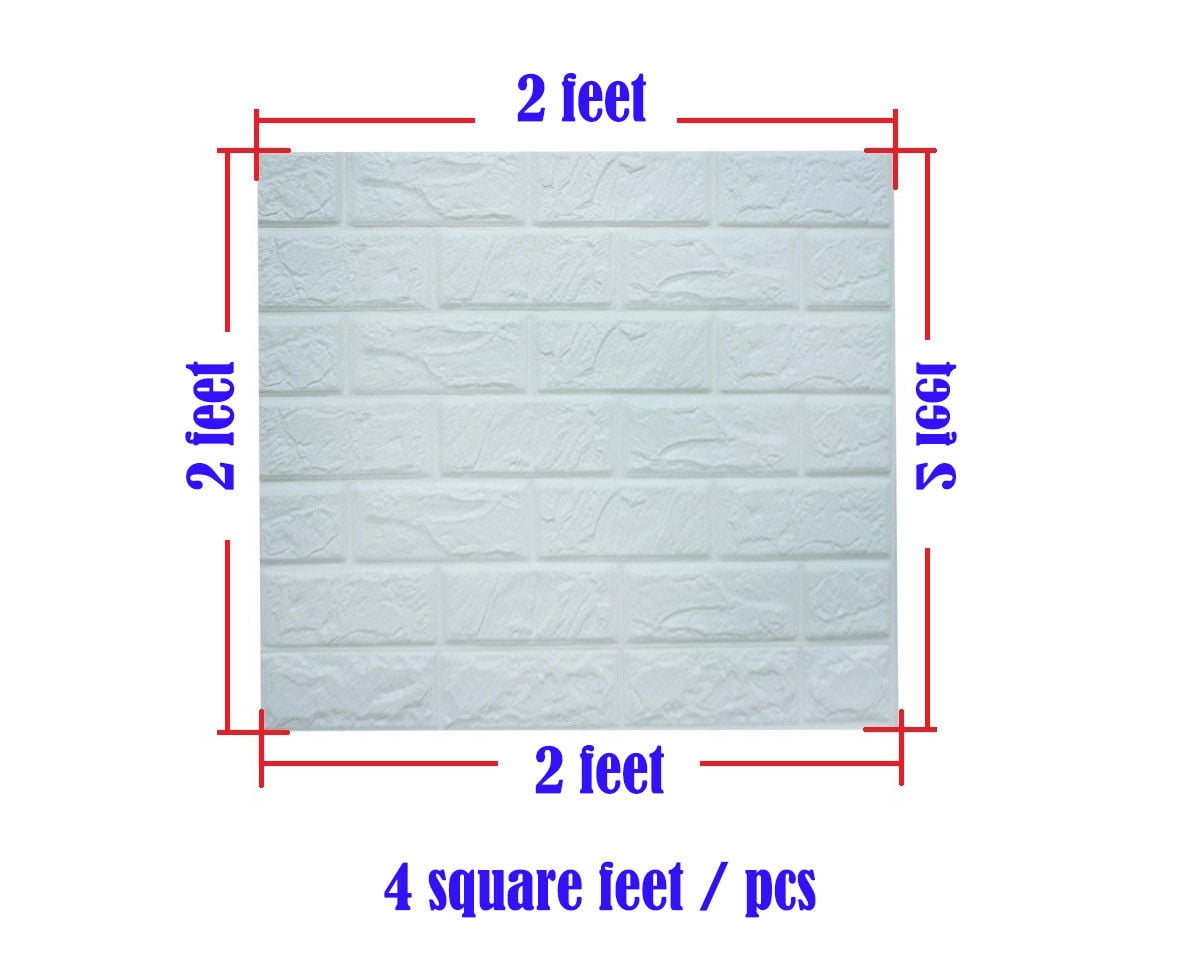 10 Pack 3D Brick Wallpaper 24"x24" Faux Brick Textured Effect Background Wall Decoration