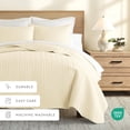 thumbnail image 5 of Lightweight Wrinkle Resistant Quilt Sets in Yellow Herringbone for King Size Bedding by Comfort Canopy, 5 of 10