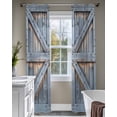 thumbnail image 4 of Farmhouse Wood Grain Sheer Curtains 84 Inch Length 2 Panels Set for Living Room/Bedroom, Vintage Country Barn Gate Textured Kitchen Curtains Grommet Semi-Sheer Curtains Window Treatments 42"x84"x2, 4 of 7
