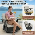 thumbnail image 5 of EAGLE PEAK Urban Slate Modern Swivel Rocker Patio Chair Set of 4, Black/Beige, 5 of 9