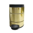 thumbnail image 2 of nu steel Stainless Steel Step Garbage Trash Can with Lid: 5 liter/1.32 gal for the Kitchen, Bathroom, Bedroom, Patio, RV – Gold Finish STP-8065G, 2 of 5