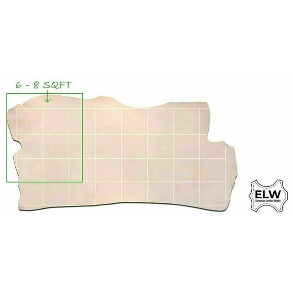 Natural Full Grain Leather Veg Tan Leather Shoulder 8/9 oz. (3.2-3.6mm) 6-8ft