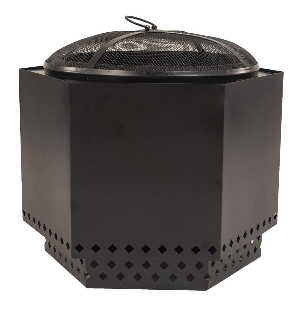 DragonFire Racing 23.5" Hexagon Steel Finish Polyster Fire Pit