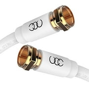 Coaxial Cable Triple Shielded CL3 in-Wall Rated Gold Plated Connectors (50ft) RG6 Digital Audio Video with Male F Connector Pin - 50 Feet