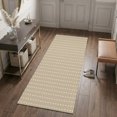 thumbnail image 3 of Hallway Runner Rug 2'x6', Brown Modern Kitchen Runner Rugs Non-Slip Carpet Mats, Farmhouse Geometric Vertical Stripes Retro Bedside Rugs Runners Washable Floor Carpet for Bathroom Laundry Room, 3 of 8