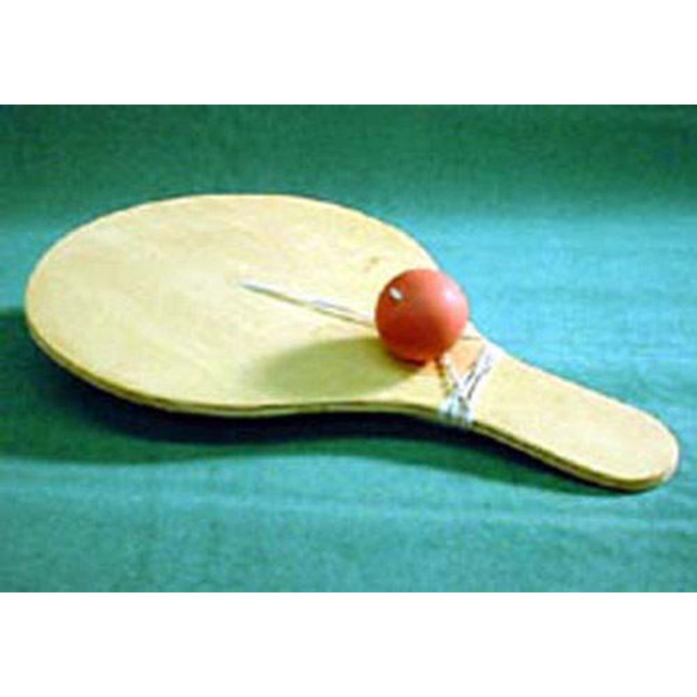 Folk Toys Wood Snapback Paddle Classic Wooden Toy w/ Extra Ball