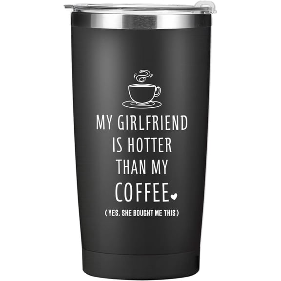 Funny Gift for Boyfriend from Girlfriend, 20 oz Insulated Tumbler Cups with Lid, Gifts for Him, Boyfriend, Christmas Birthday Gift Stemless Double Wall Vacuum Travel Mug for Coffee