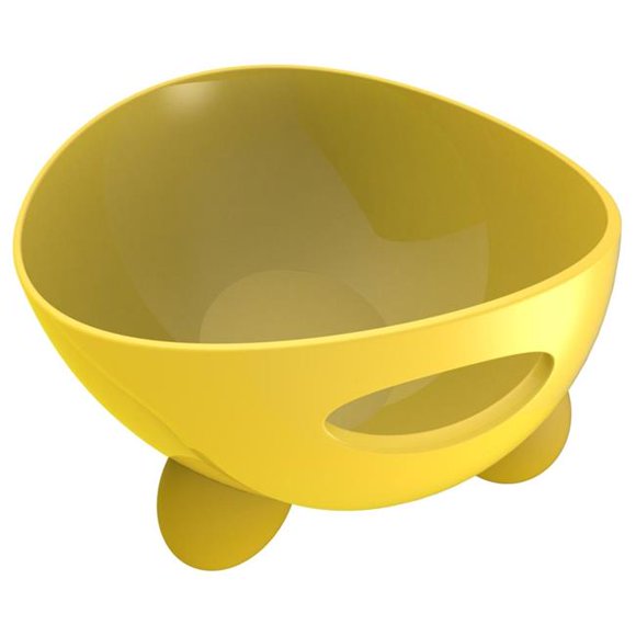 Pet Life S17YL Modero Dishwasher Safe Modern Tilted Dog Bowl, Yellow - One Size