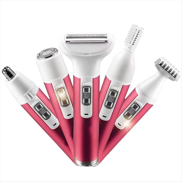 Afeitadora Eléctrica 5 en 1 para Mujer, Recortadora de Bikini y Depilación Púbica.